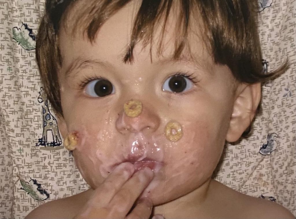 Cheerios on baby face